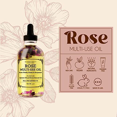 Amaranth Perfume Oil with Rose & Vitamin E - Light Floral Body & Face Moisturizer 0.34 fl oz