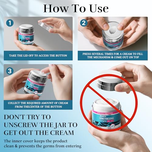 Silicone Scar Cream, Scar Treatment for Improves Skin Texture & Helps Remove Acne, Stretch Marks, Surgery, C Section, Burn, Keloid & Hypertrophic Scars 1.76 Oz (50g)