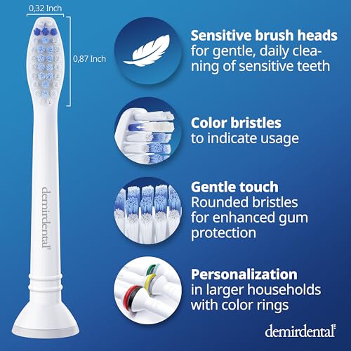 Sensitive Replacement Toothbrush Heads for Sonicare White - 8 Pack