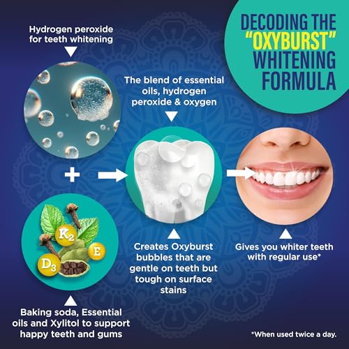 Whitening Mouthwash - Dual Chamber Fluoride-Free, 3 Pack of 20 fl oz with Scrapers & Charcoal Toothbrush