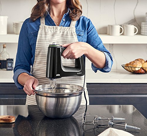 Braun MultiMix 5 Hand Mixer Black, 350W Electric Mixer with 9 Speeds & Accessories