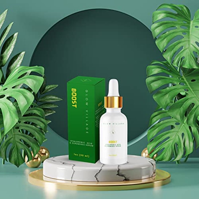 Boost Hyaluronic Acid and Ceramides Serum | Non-Oily, Vegan, Lightweight | Moisture boosting, Barrier protecting, Daily and Nightly use, effective for All Skin Types | 1 oz