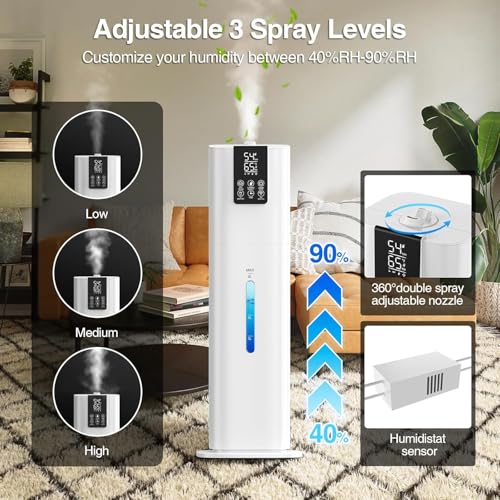 Honovos 8L Smart Humidifier for Large Rooms with App & Remote Control