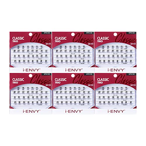 Trio Lash False Eyelashes Medium Natural Style Pack of 6 - Easy & Faster Application
