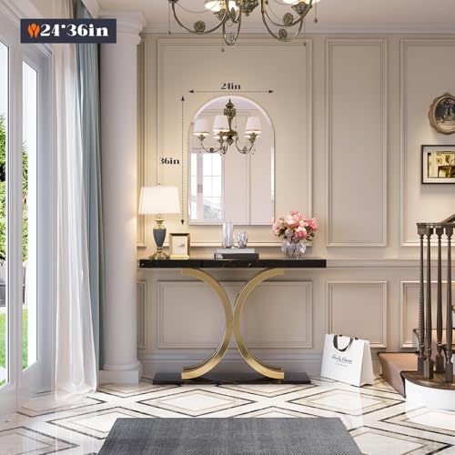 Frameless Bathroom Mirror 36 x 24 Inches Arched Wall-Mounted Beveled Vanity Mirror Variation of THIS listing