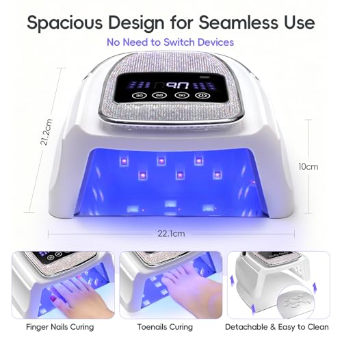 COSCELIA U V Nail Lamp Cordless Rechargeable U V Light for Gel Nails Prossional Automatic Sensor 3 Timer Quick Drying Glitter Nail Dryer Gifts for Women