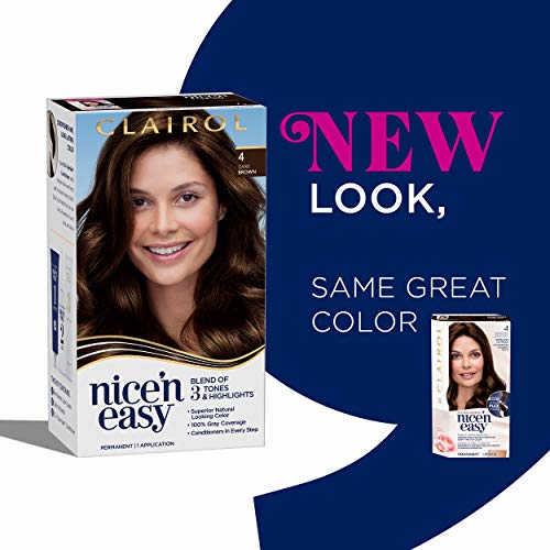 Clairol Nice 'n Easy Permanent Hair Color, 5C Medium Cool Brown, Pack of 3 Allergy Gentle Single-Step Hair Dye, Conditioners, Natural-Looking Color, Salon Highlights, Grey Coverage