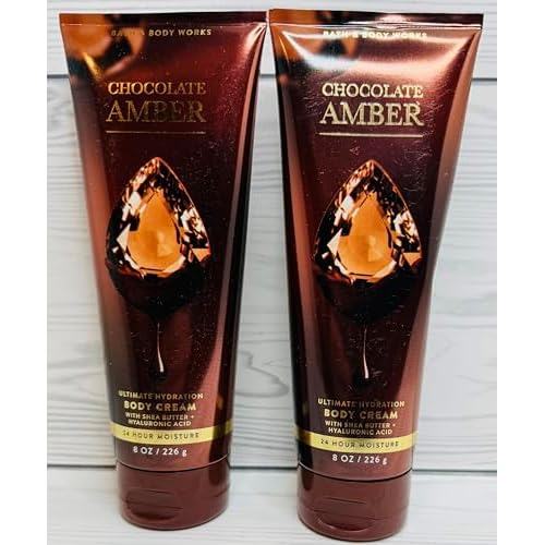 Bath & Body Works Chocolate Amber Ultimate Hydration Body Cream 8 Ounces Pack of 2