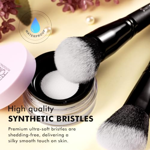 Professional Makeup Brush Set with Holder - 19 Pcs, Synthetic Bristles, Travel Friendly