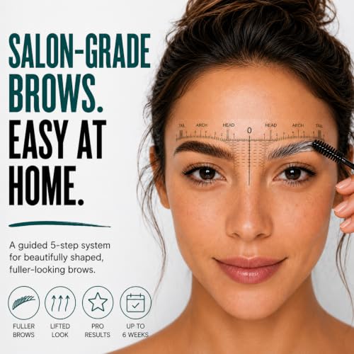 Home Brow Lamination Kit with Mapping Rulers - 5 Complete Treatments