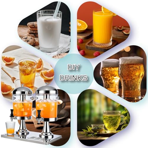 Stainless Steel 4.5 Gallon Drink Dispenser with Stand Ice Core Spigot & Scoop