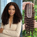 Chocolate Brown Burmese Curly 2x6 HD Lace Closure - 10 Inch