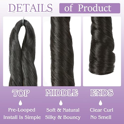 2# French Curl Braiding Hair 20 Inch Pre-Stretched Bouncy Crochet Extensions - 8 Packs