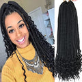 ROSESSEA 20 Inch Crochet Box Braids Hair - 144 Roots/Pack, 6 Packs, 1B#