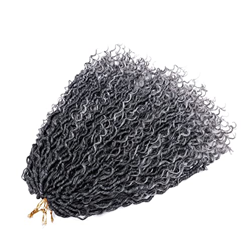 Grey Faux Goddess Locs Crochet Hair 12 Inch - T1B/Grey, Pack of 6