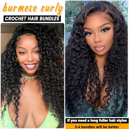 14 Inch Pre-Separated Curly Crochet Hair Extensions for Black Women - Burmese 3C-4A, 50g