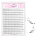 CoMango Wispy Premade Fans Eyelash Extensions 5D 7D 9D Spikes Lash Fans C/D Curly Pointy Stem Volume Lashes Extensions 0.07mm Thin Base Handmade Lash Extensions (black, 300fans-5D-C-Mix8-15mm)