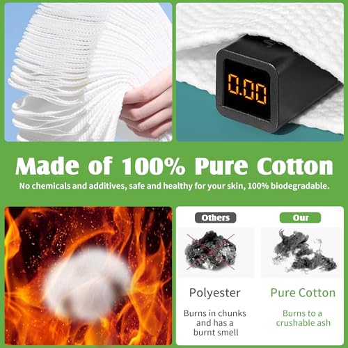 Extra Thick Disposable Face Towel, 100% Pure Cotton Face Towelettes Disposable, Ultra Soft Face Cloths for Sensitive Skin, Makeup Remover Dry Wipes, Facial Towels for Skincare, 140 Count