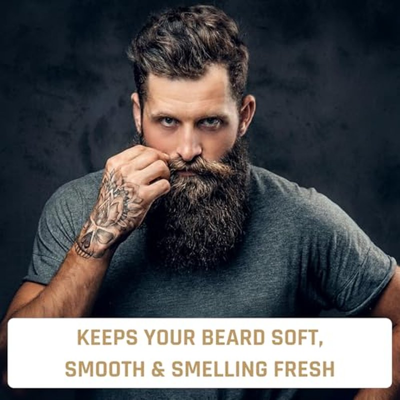 Derm Dude Full and Soft Beard Balm for Men ? Conditioning Balm with Natural Oils for Growth, Softness & Styling ? Tames Frizz, Hydrates Skin ? Non-Greasy - Cedar & Citrus, 2oz