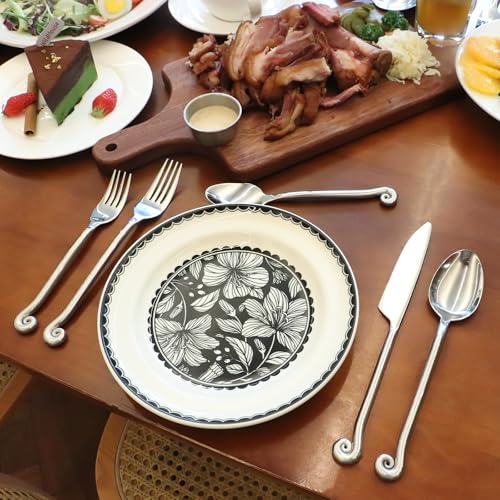 Kelenfer 20-Piece Stainless Steel Flatware Set with Musical Note Handles - Silver / 20 Pcs