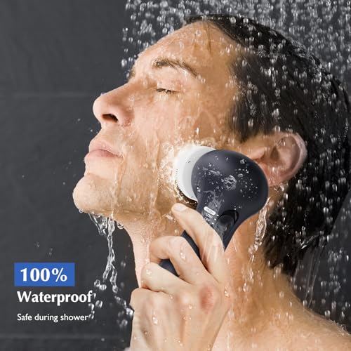 Facial Cleansing Brush Set with 7 Interchangeable Heads - Black