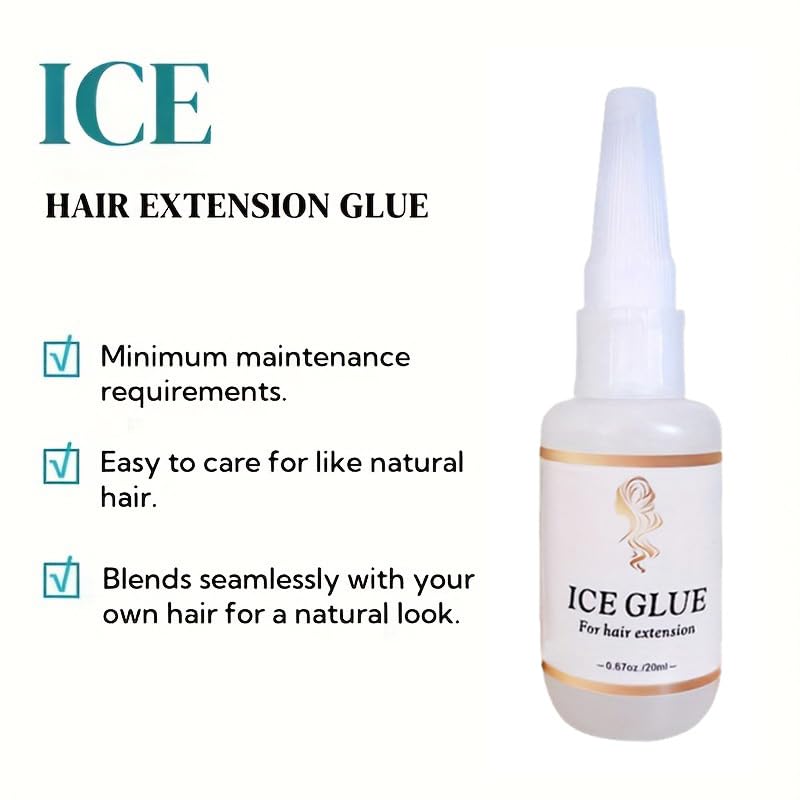 Hair Extensions Glue,Fast Curing Glue for Human Hair Extension,Non Toxic - Humidity Resistant & Water- Resistant, Invisible Bonding, Invisible Bonding 20g