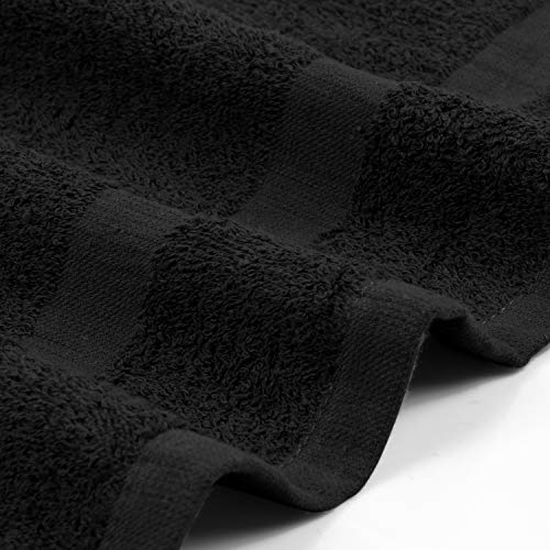 12 Pack Salon Towels - Black 16x27 Inch 100% Cotton Hair & Spa Towels