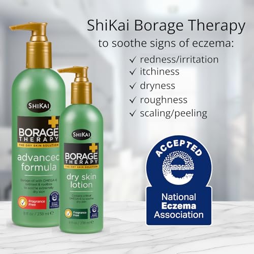 Fragrance-Free Borage Therapy Body Moisturizer 16 oz - Sensitive Skin Hydrating Lotion with Oatmeal & Shea - Pack of 1