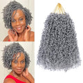 Pre Looped Crochet Hair - Senegalese Twist 10 Inch, Gray, 8 Packs