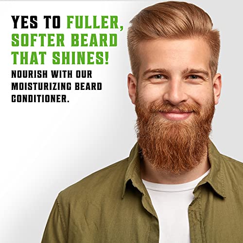 Viking Revolution Beard Care Set with Argan & Jojoba Oils - Softens, Smooths & Nourishes Facial Hair Growth - Peppermint and Eucalyptus Scented Wash & Conditioner (5 oz)