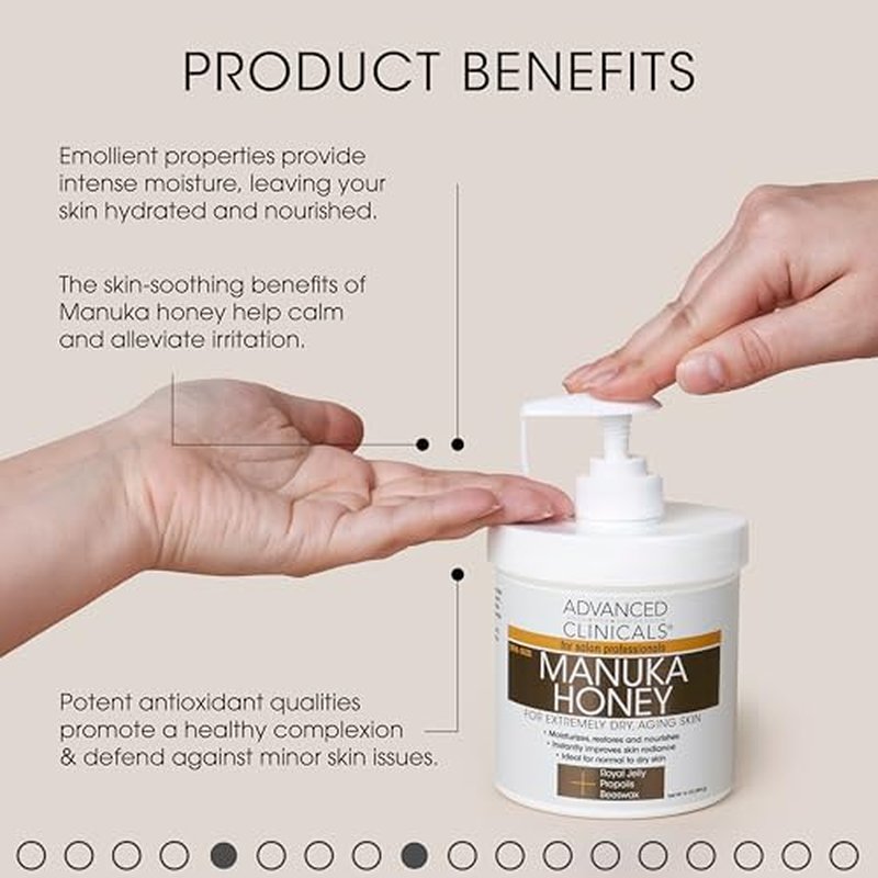 Advanced Clinicals Manuka Honey Hydrating Cream + Vitamin C Brightening Face Gel Cream Set