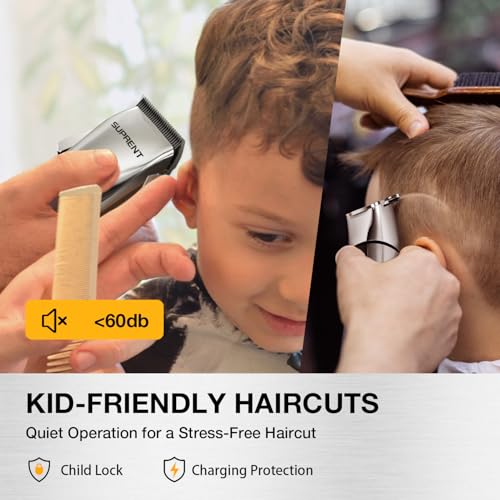 Low Noise Cordless Hair Clippers & Trimmers Set for Men & Family Waterproof