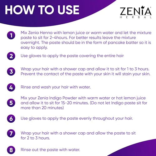 Zenia Indigo Powder 908g Natural Hair & Beard Dye Color - 2lbs - Pure & No Preservatives