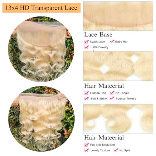 Isufer 613 Blonde 13x4 HD Transparent Lace Frontal Wig 10 Inch Pre-Plucked Body Wave