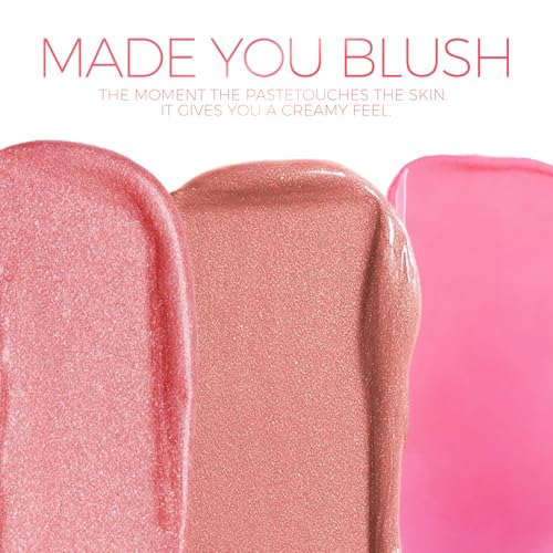 KYDA 2 Colors Liquid Blush Wand Set, Matte Shimmer Blush Duo, Buildable Smooth Coverage for Natural Glow Cheeks Color, Lightweight Blendable Formula, Grateful Red+Matte Pink