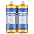 Dr. Bronner's Pure-Castile Magic Liquid Soap- Made with Regenerative Organic Oils- For Body, Face, Hair, Dishes, Pets, Laundry Natural, Vegan, Non-GMO - Peppermint, 32 oz (2-Pack)