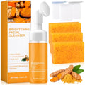 Turmeric Wash and Care Two Piece Set, Tuemeric Cleansing Mousse Face Wash and Soap Bundle for Face & Body, Daily Facial Cleanser & Soap Combo, Deep Cleansing