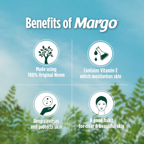 Margo Neem Soap with 1000 Neem Leaves - 8 Pack, 125g Each Natural Skin Care