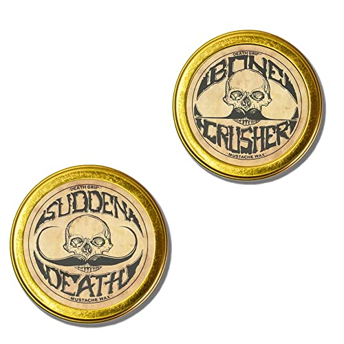 Bone Crusher Mustache Wax Combo — Sudden Death Hold for Handlebar, English, Dali, Walrus & Curly Styles