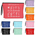 Reginary 10 Pcs Christian Gift for Women Bulk Religious Cosmetic Bag International Women's Day Gifts Inspirational Bible Verse Floral Makeup Bag with Zipper for Sister Church Members (Multicolor)