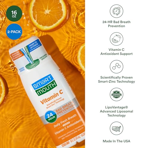 Vitamin C Mouthwash with Zinc & Fresh Citrus Flavor - 16 fl oz Pack of 2
