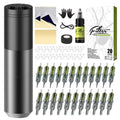 Complete Tattoo Gun Kit with 1500mAh Battery & 20 Cartridges for Beginners & Artists