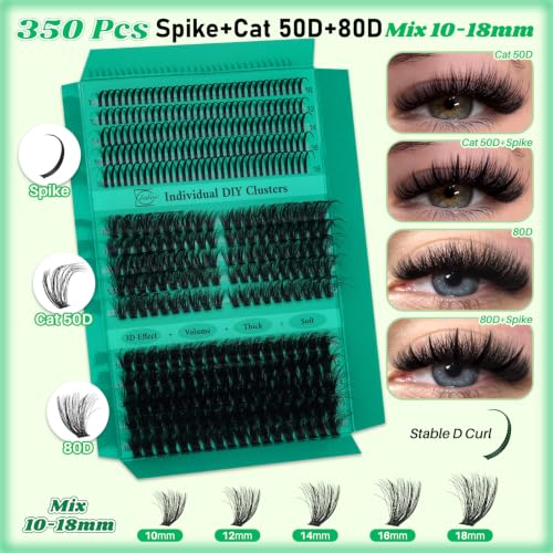 Lash Clusters Kit with 970 Fake Eyelashes, Bond & Seal, Tweezers & Remover - Variation KIT-005