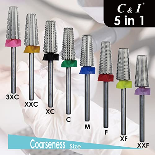 5 in 1 Nail Drill Bit Straight-Cut XXF for Acrylic & Gel Removal