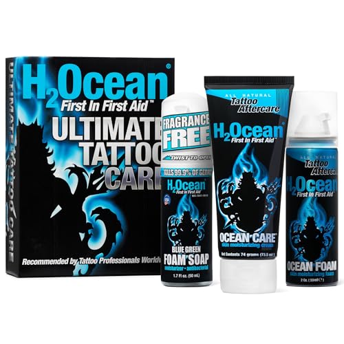 H2Ocean Tattoo Aftercare Kit - 3 Step Water-Based Skin Healing Set