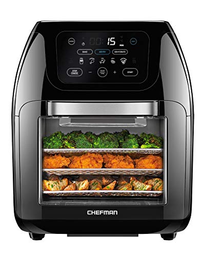 10 Quart Family Size Digital Air Fryer with Rotisserie & 17 Presets - Black