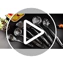 Stainless Steel Cooking Utensil Set with Rotating Holder - 7-Piece Kitchen Tools