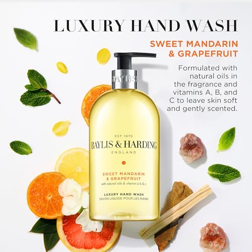 Liquid Hand Soap with Dispenser - Sweet Mandarin & Grapefruit 16.9oz / 500ml - 3-Pack Variation