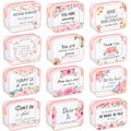 Kacctyen 12 Pcs Clear Makeup Bags Flower Bulk Inspirational Quotes Waterproof Portable with Toiletry Zipper Pink Clear PVC Travel Pouch Encouragement Quotes Bags Appreciation Gift for Mother Nurse