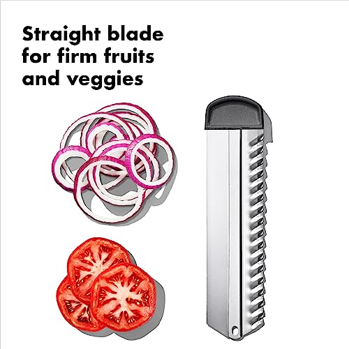 OXO Steel Chef's Mandoline Slicer 2.0 – Adjustable Kitchen Slicer with Safety Cover